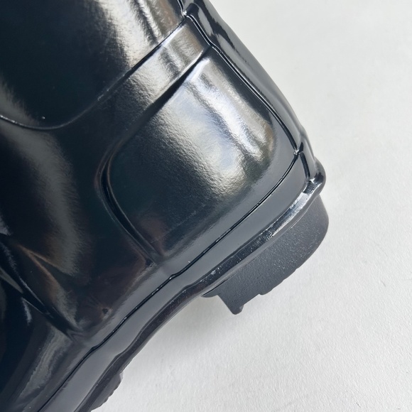 Hunter Black Rubber Knee High Glossy Rain Boots size size EUR 40, US 9.5 - Picture 16 of 16